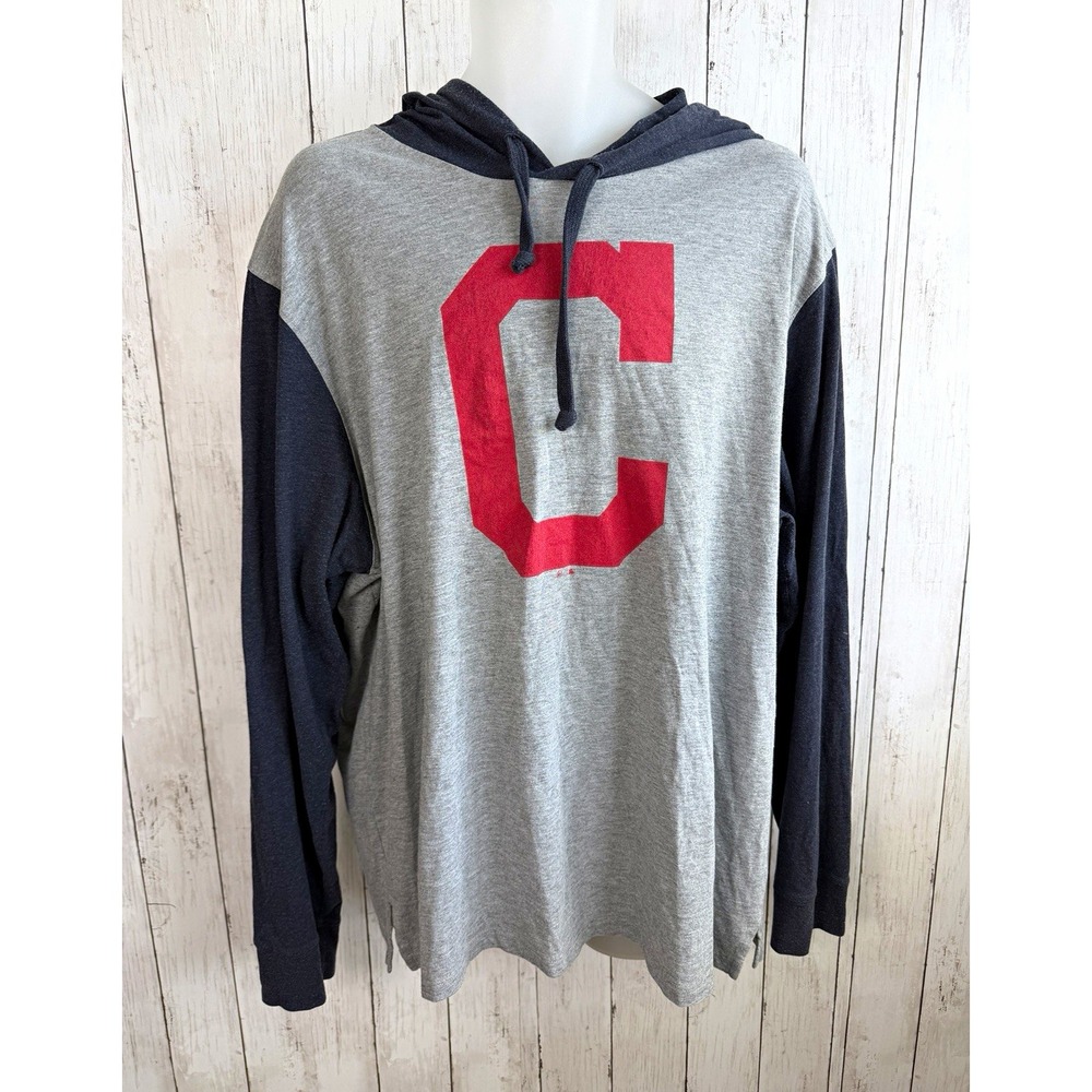 '47 Men's Pullover Hoodie Size 2XL Cleveland Indians Graphic Logo Drawstring